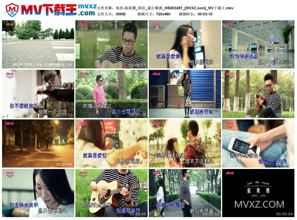 张浩-保质期_国语_流行歌曲_MB203287